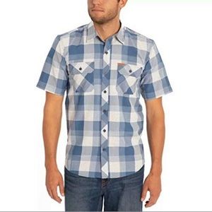 Orvis Men's UPF 30+ Short Sleeve Tech Shirt (Captain Blue Check, Large )